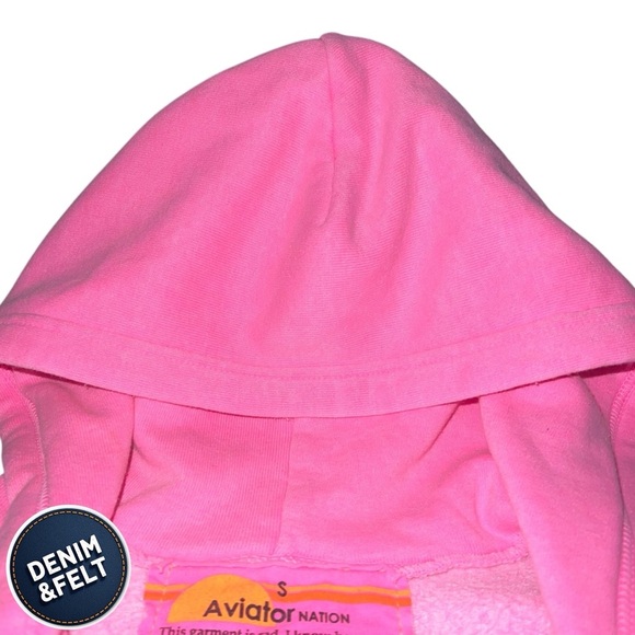 AVIATOR NATION Haight Ashbury, CA. Full Zip  HOODIE - NEON PINK | RARE!! 🌈🩷🌈 - Picture 9 of 11